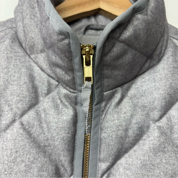 J Crew Diamond Quilted Down Zip Up Puffer Vest Jacket Gray Silver Size Small - Picture 9 of 14